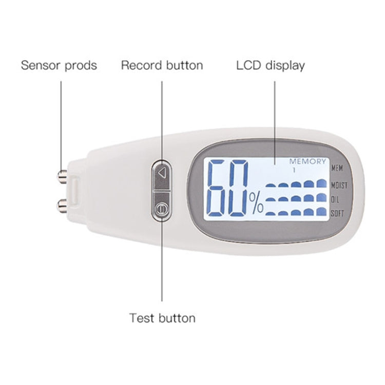 LCD Digital Skin Analyzer Facial Moisture Tester (White) 
